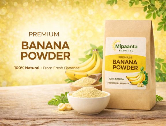 Our banana powder is made from carefully selected ripe bananas, naturally processed to preserve taste, nutrition, and freshness—offering a healthy, versatile, and natural alternative for everyday food and beverage needs.